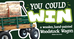 You could win a wooden, hand-painted Woodstock wagon (made in the USA)
