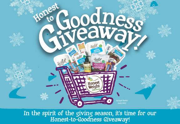 Honest to Goodness Giveaway graphic-shopping cart full of Co-op Basics food