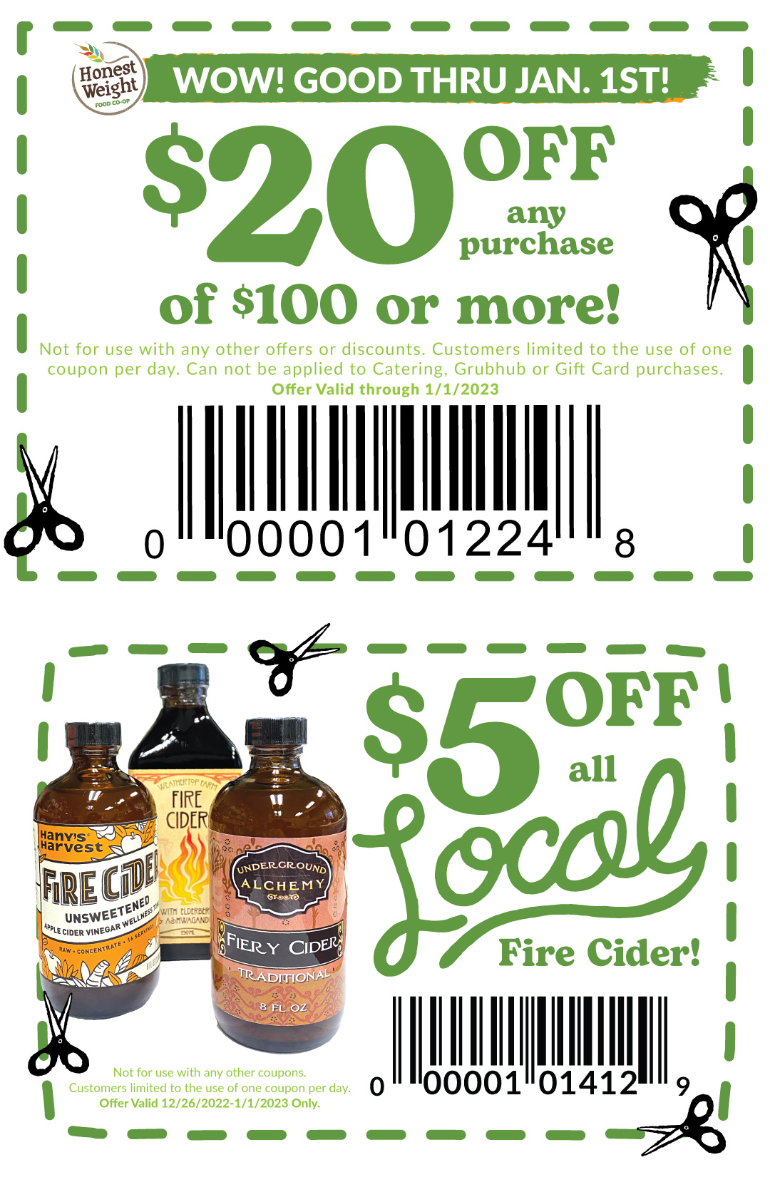 Honest Weight Food Coop Happy New Year Coupons!