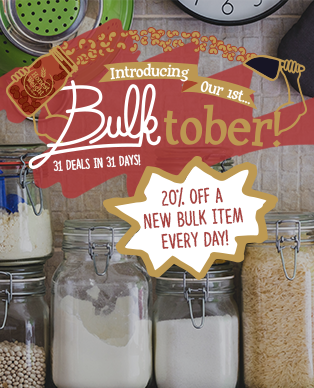 Introducing our 1st Bulktober! 31 Deals in 31 Days! 20% off a new bulk item every day