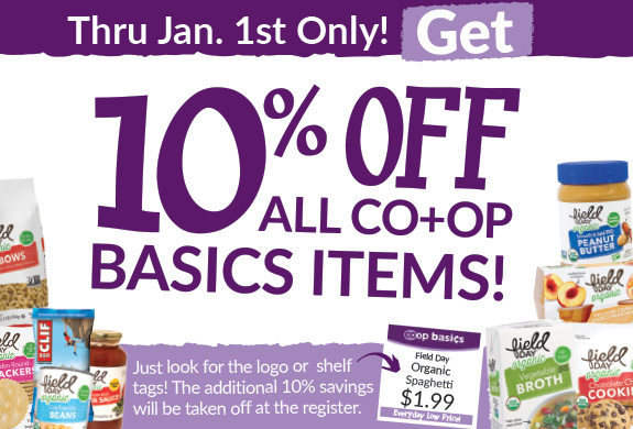 Save 10% on all Co-op Basics through Jan 1!