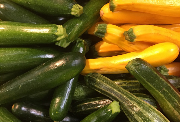 Green and yellow summer squash